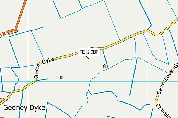 PE12 0BF map - OS VectorMap District (Ordnance Survey)