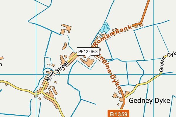 PE12 0BG map - OS VectorMap District (Ordnance Survey)