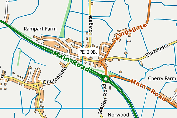 PE12 0BJ map - OS VectorMap District (Ordnance Survey)