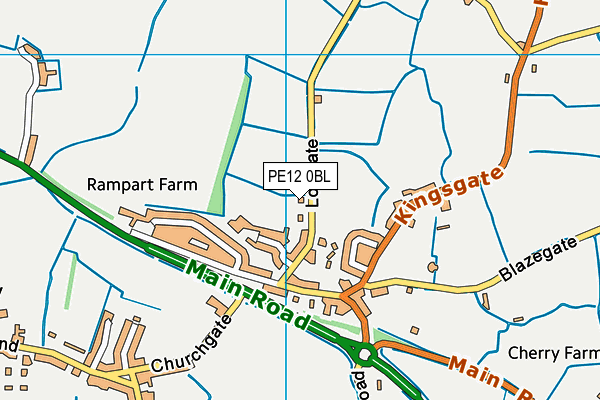 PE12 0BL map - OS VectorMap District (Ordnance Survey)