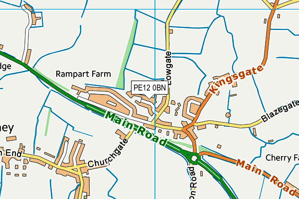 PE12 0BN map - OS VectorMap District (Ordnance Survey)