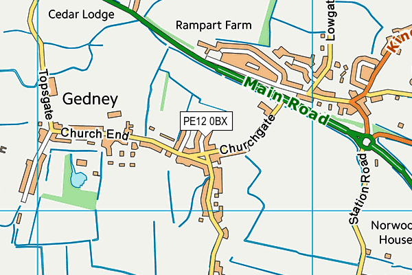 PE12 0BX map - OS VectorMap District (Ordnance Survey)