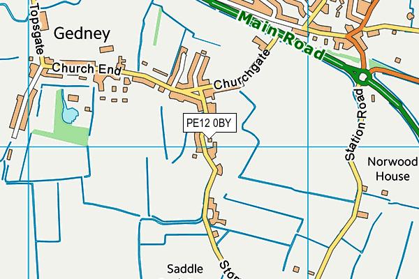 PE12 0BY map - OS VectorMap District (Ordnance Survey)