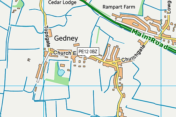 PE12 0BZ map - OS VectorMap District (Ordnance Survey)