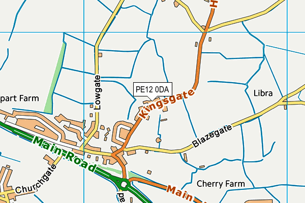 PE12 0DA map - OS VectorMap District (Ordnance Survey)