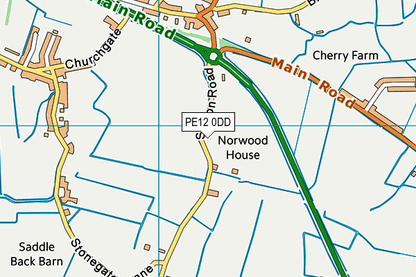 PE12 0DD map - OS VectorMap District (Ordnance Survey)