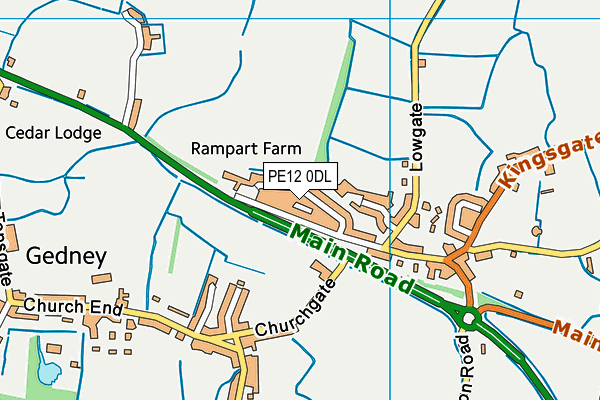 PE12 0DL map - OS VectorMap District (Ordnance Survey)