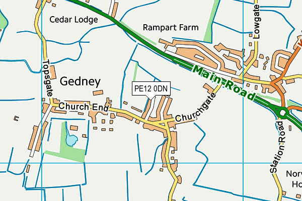 PE12 0DN map - OS VectorMap District (Ordnance Survey)