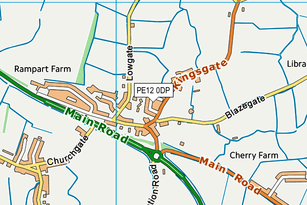 PE12 0DP map - OS VectorMap District (Ordnance Survey)