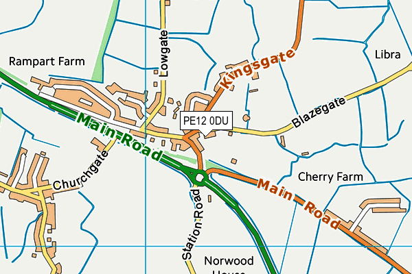 PE12 0DU map - OS VectorMap District (Ordnance Survey)