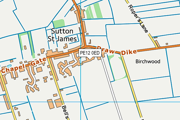 PE12 0ED map - OS VectorMap District (Ordnance Survey)