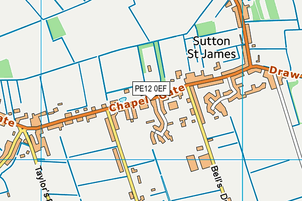 PE12 0EF map - OS VectorMap District (Ordnance Survey)