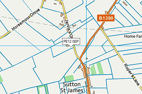 PE12 0EP map - OS VectorMap District (Ordnance Survey)