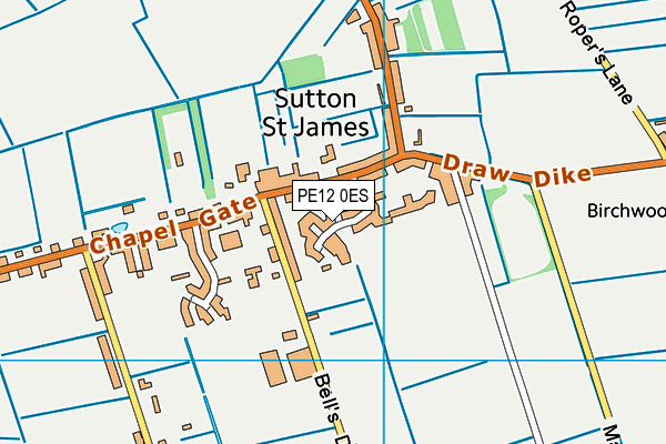 PE12 0ES map - OS VectorMap District (Ordnance Survey)