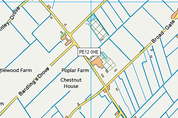 PE12 0HE map - OS VectorMap District (Ordnance Survey)