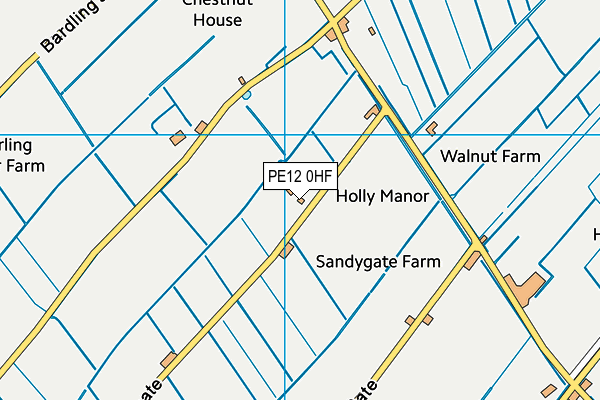 PE12 0HF map - OS VectorMap District (Ordnance Survey)