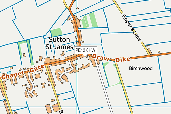 PE12 0HW map - OS VectorMap District (Ordnance Survey)