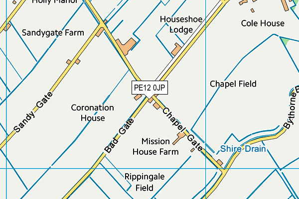 PE12 0JP map - OS VectorMap District (Ordnance Survey)