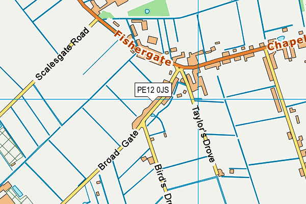 PE12 0JS map - OS VectorMap District (Ordnance Survey)