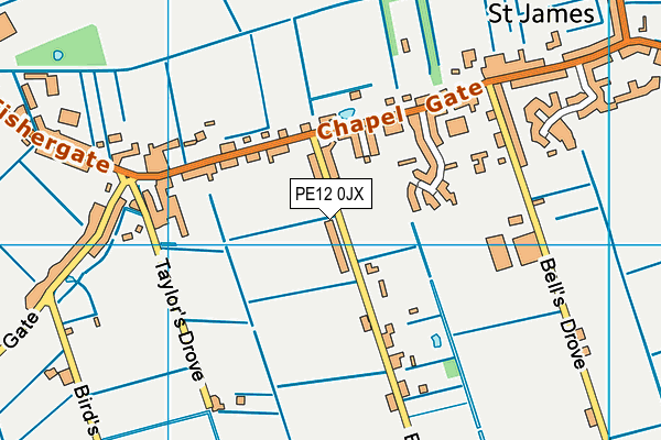 PE12 0JX map - OS VectorMap District (Ordnance Survey)