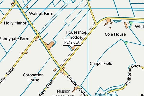 PE12 0LA map - OS VectorMap District (Ordnance Survey)