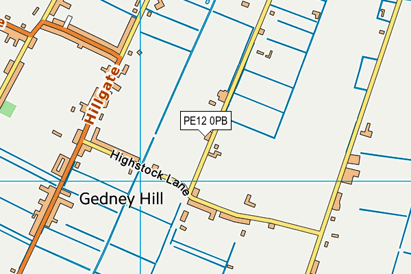 PE12 0PB map - OS VectorMap District (Ordnance Survey)