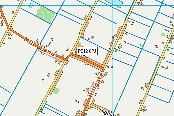 PE12 0PJ map - OS VectorMap District (Ordnance Survey)