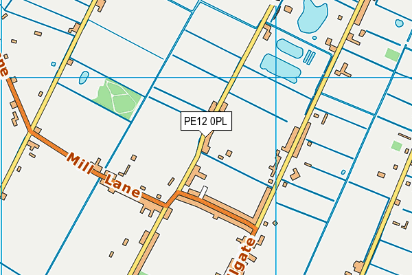 PE12 0PL map - OS VectorMap District (Ordnance Survey)