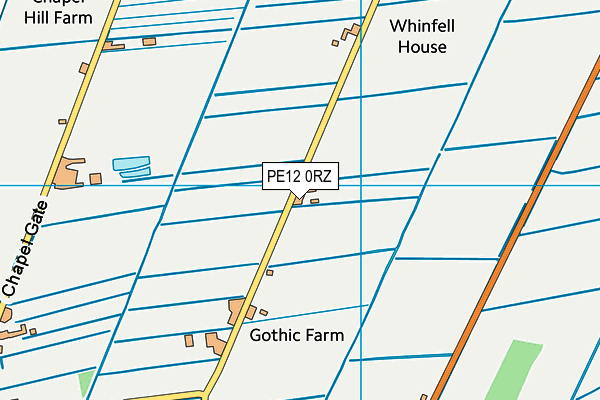 PE12 0RZ map - OS VectorMap District (Ordnance Survey)