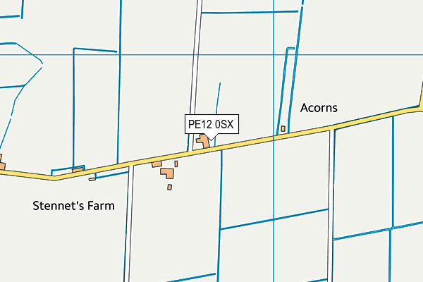 PE12 0SX map - OS VectorMap District (Ordnance Survey)
