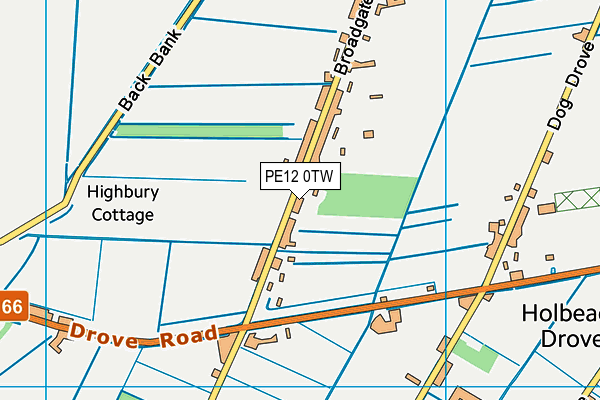 PE12 0TW map - OS VectorMap District (Ordnance Survey)
