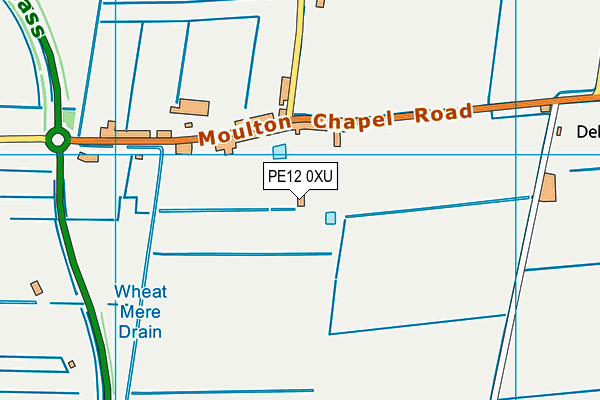 PE12 0XU map - OS VectorMap District (Ordnance Survey)