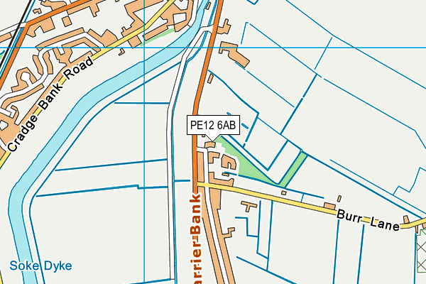 PE12 6AB map - OS VectorMap District (Ordnance Survey)