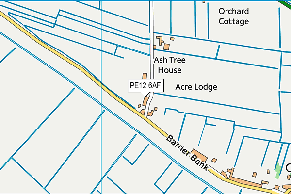 PE12 6AF map - OS VectorMap District (Ordnance Survey)