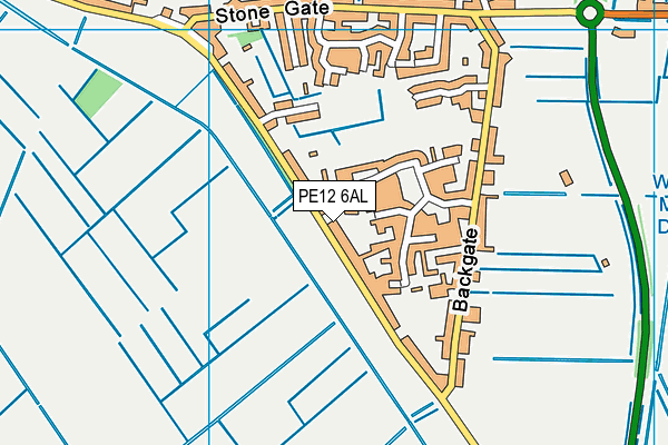 PE12 6AL map - OS VectorMap District (Ordnance Survey)