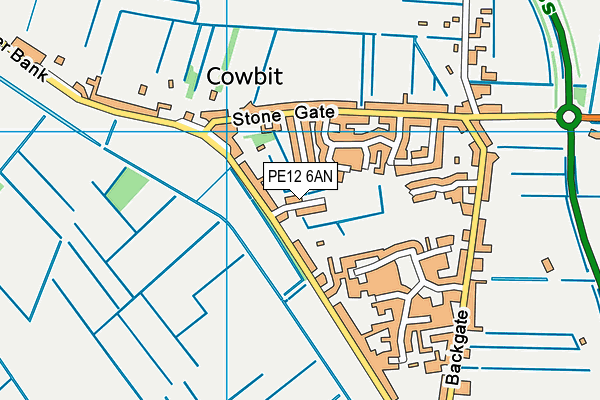 Cowbit Playing Field map (PE12 6AN) - OS VectorMap District (Ordnance Survey)