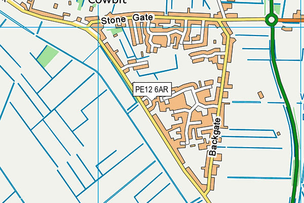 PE12 6AR map - OS VectorMap District (Ordnance Survey)