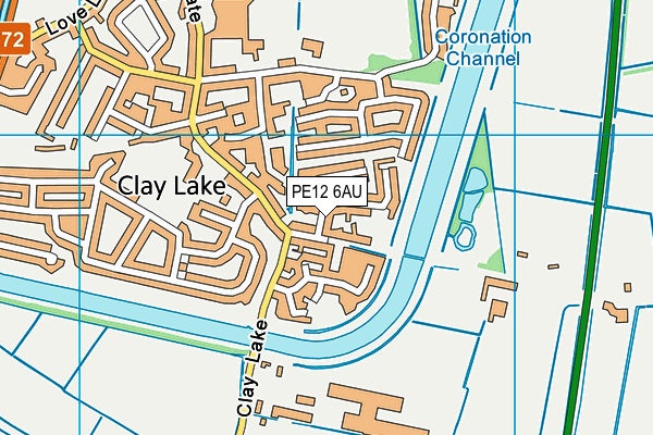 PE12 6AU map - OS VectorMap District (Ordnance Survey)