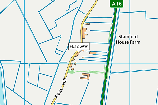 PE12 6AW map - OS VectorMap District (Ordnance Survey)