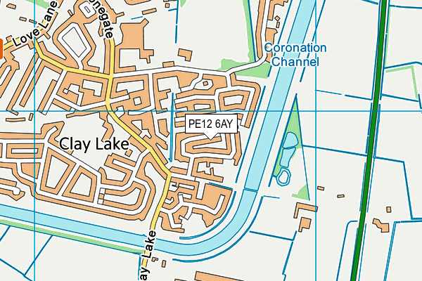 PE12 6AY map - OS VectorMap District (Ordnance Survey)