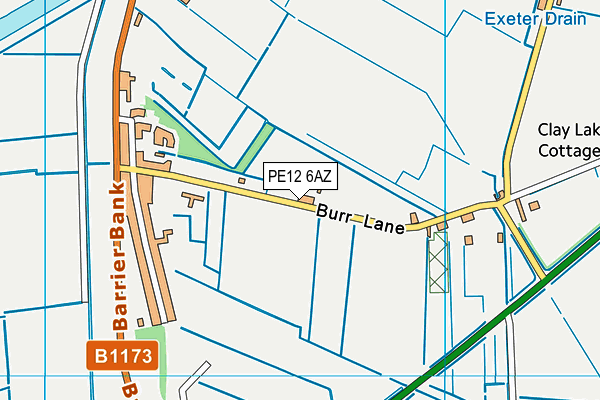 PE12 6AZ map - OS VectorMap District (Ordnance Survey)