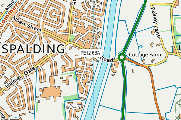 PE12 6BA map - OS VectorMap District (Ordnance Survey)