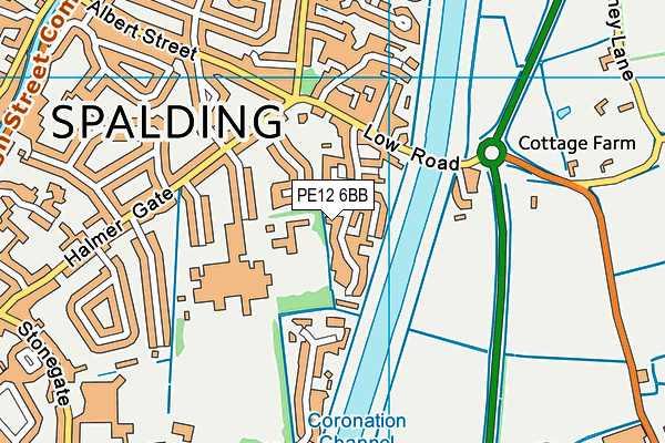 PE12 6BB map - OS VectorMap District (Ordnance Survey)