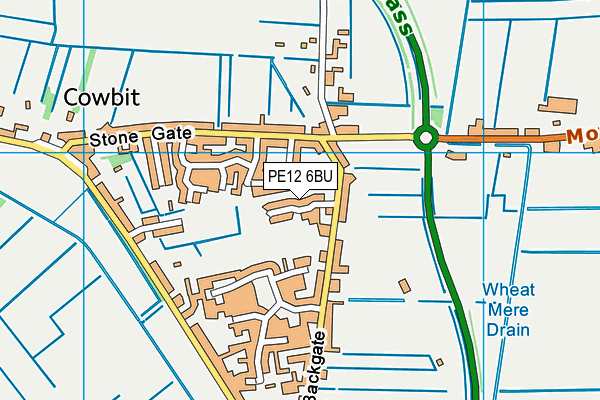 PE12 6BU map - OS VectorMap District (Ordnance Survey)