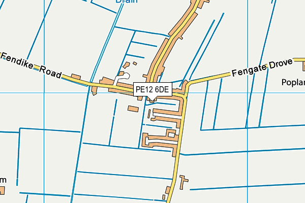 PE12 6DE map - OS VectorMap District (Ordnance Survey)