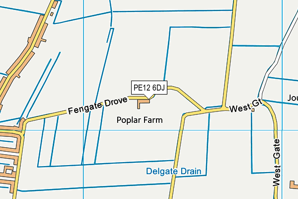 PE12 6DJ map - OS VectorMap District (Ordnance Survey)