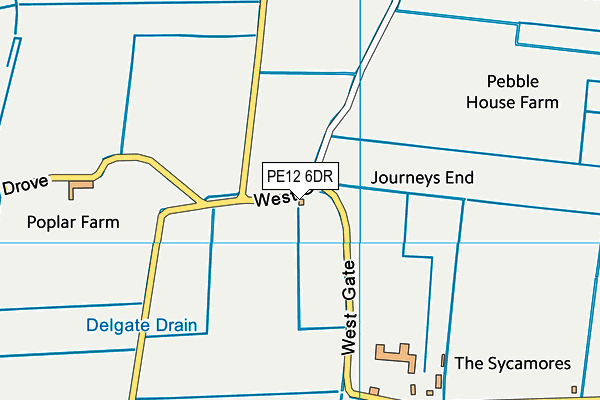 PE12 6DR map - OS VectorMap District (Ordnance Survey)