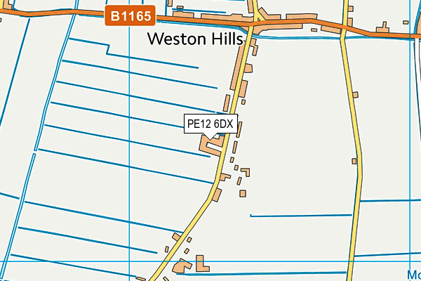 PE12 6DX map - OS VectorMap District (Ordnance Survey)