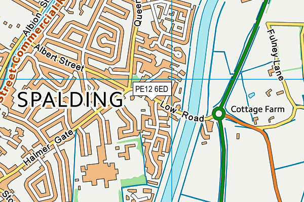 PE12 6ED map - OS VectorMap District (Ordnance Survey)