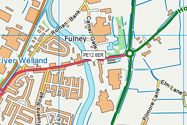 PE12 6ER map - OS VectorMap District (Ordnance Survey)